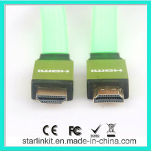 Flat PVC Jacket 1.4V 1080P HDMI Cable Green